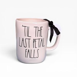 RAE DUNN Disney  "Til The Last Petal Falls" Double Sided Cream Mug New (c)